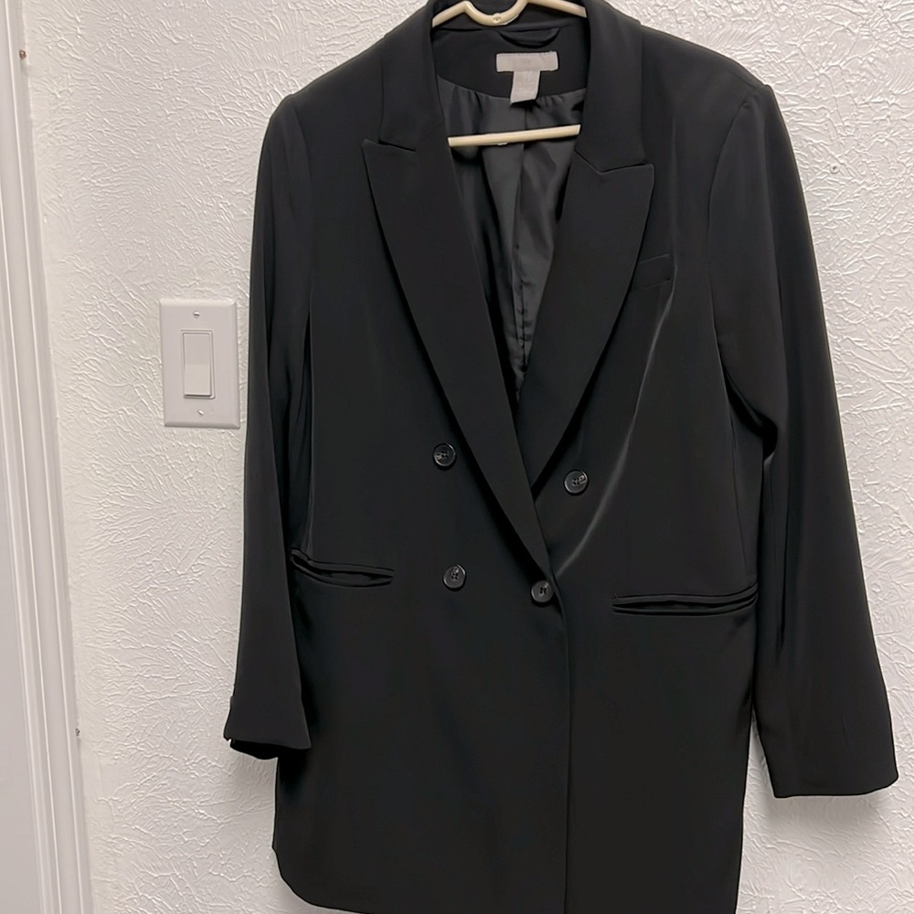 H&M Black Double-Breasted Blazer